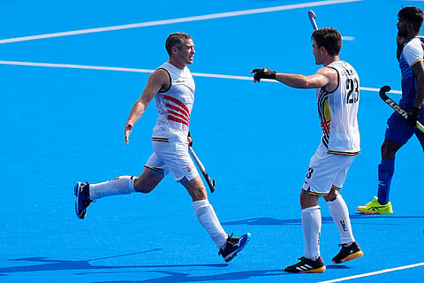 Belgium's John-John Dohmen celebrates after scoring his side's second goal